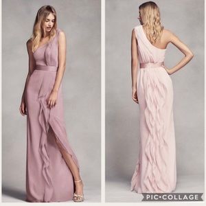 NWT Size 10 White by Vera Wang one shoulder Bridesmaid dress